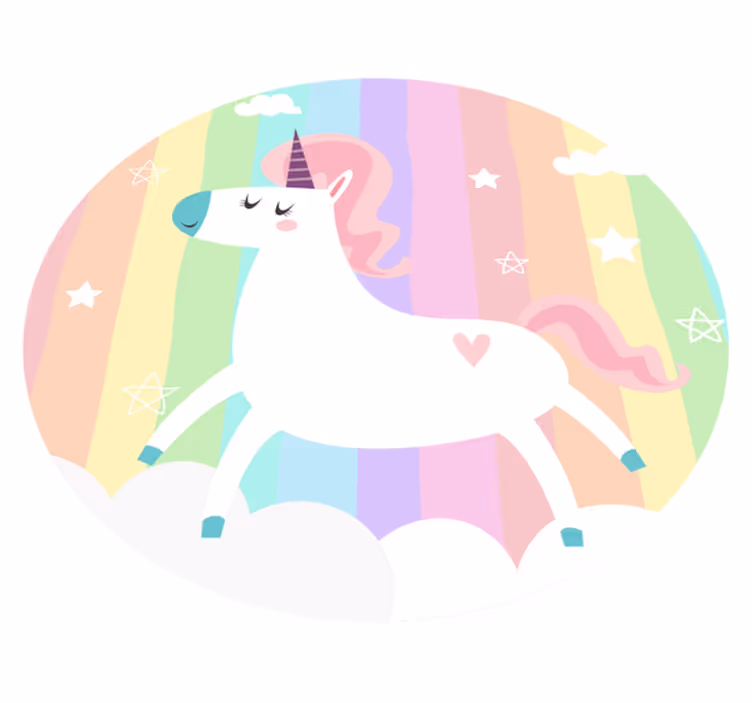 Eenhoorn regenboogdecor vinyl tapijt kind - TenStickers