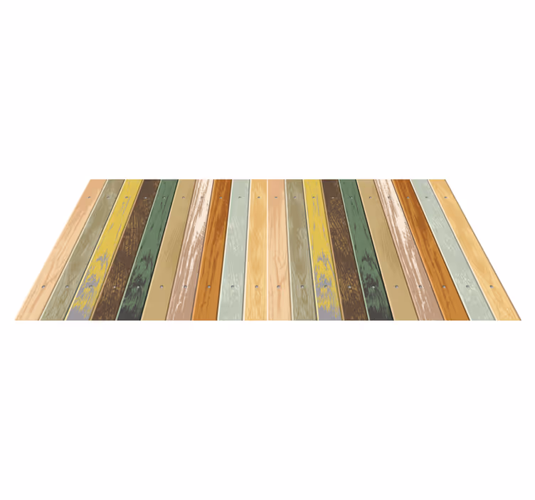 Verontruste strepen vinyl tapijt met houtstructuur - TenStickers