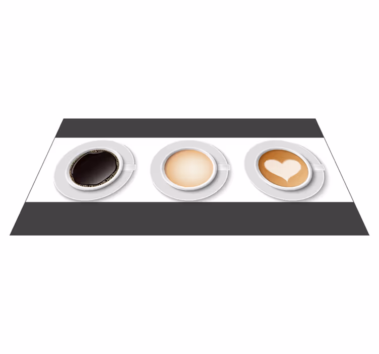 Koffie kopjes loper vinyl vloerkleed keuken - TenStickers