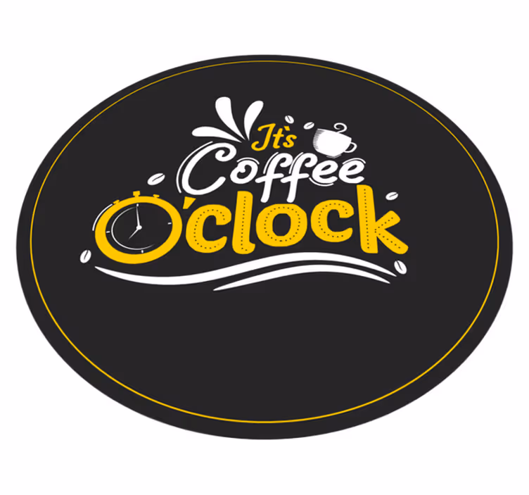 Koffie uur vinyl tapijt zinnen en teksten - TenStickers