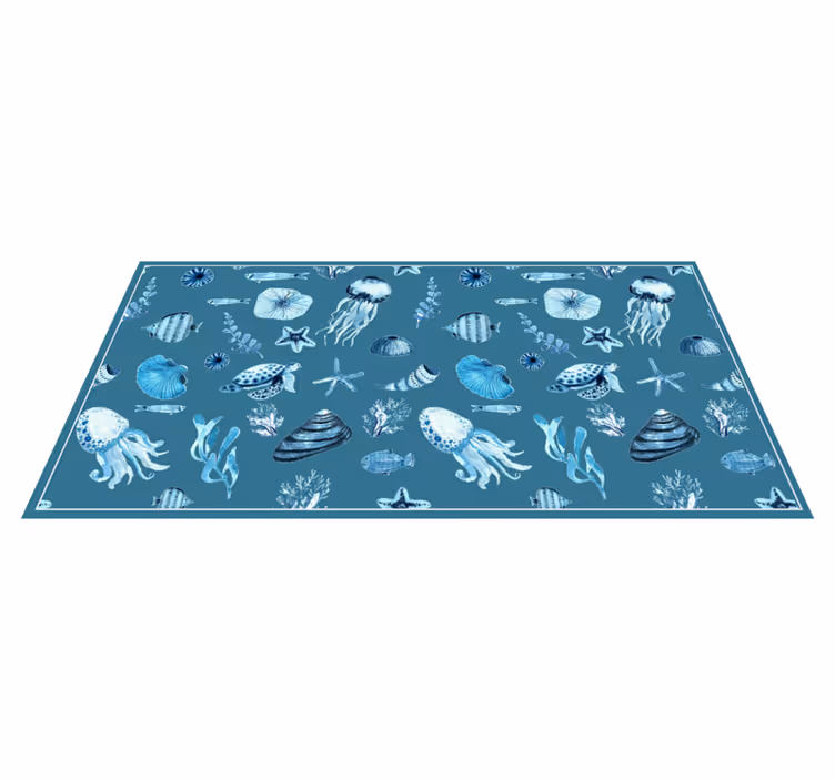 Vitrine met marien motief dieren vinyl tapijt - TenStickers