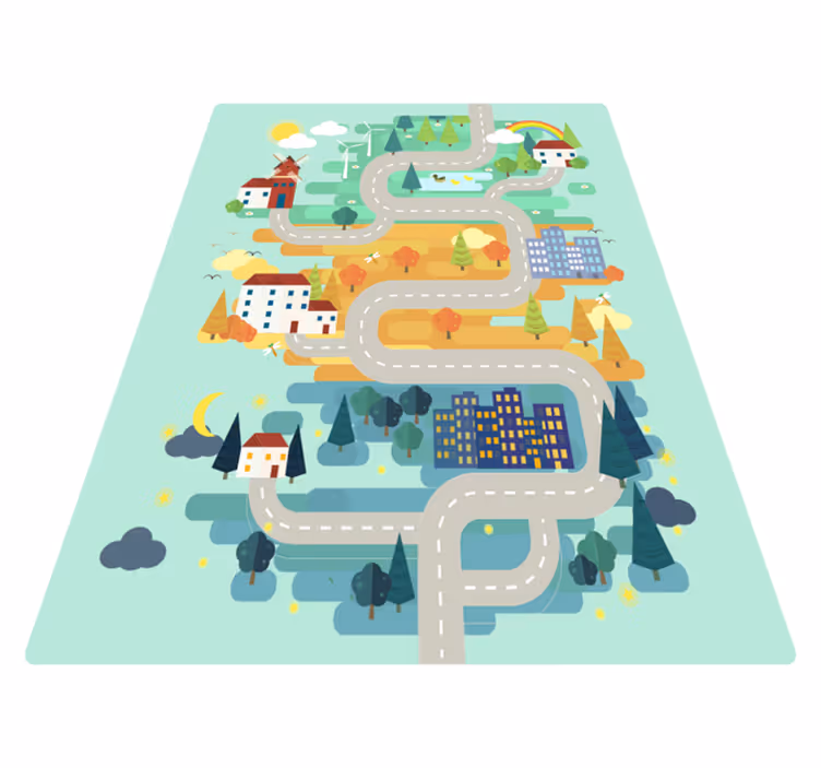 Vinyl tapijt Landschap met wegen - TenStickers