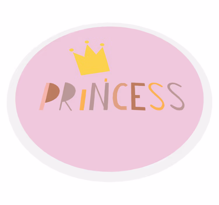 Ronde prinsessenkroon vinyl tapijt baby - TenStickers