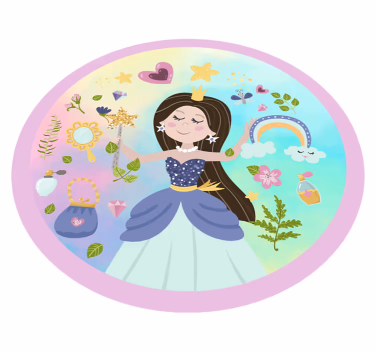 Sprookjesprinses vinyl tapijt kind - TenStickers