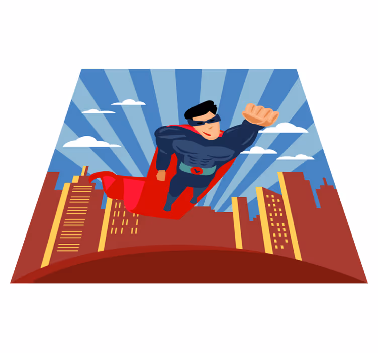 Superhelden vlucht vinyl tapijt voor meer kinderen - TenStickers