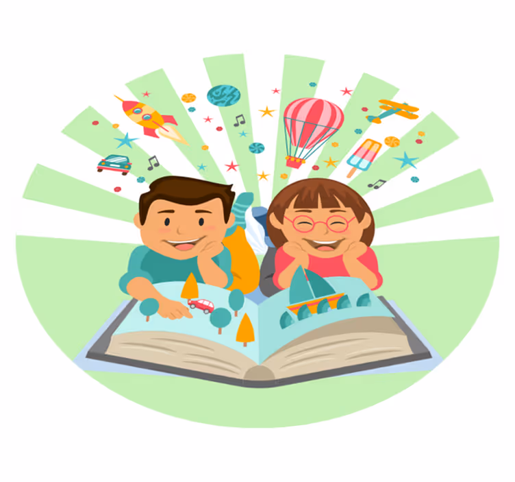 Fantasierijke lectuur vinyl tapijt kind - TenStickers