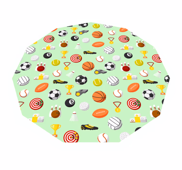 Sport thema vinyl tapijt spel - TenStickers