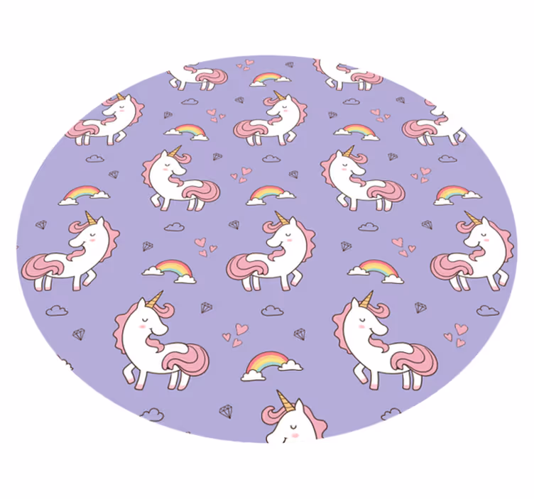 Eenhoorn fantasiepatroon vinyl tapijt kind - TenStickers
