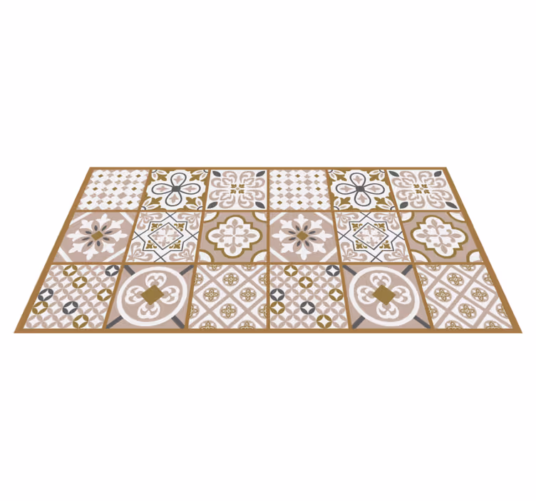 Bruine tegels vinyl vloerkleed keuken - TenStickers