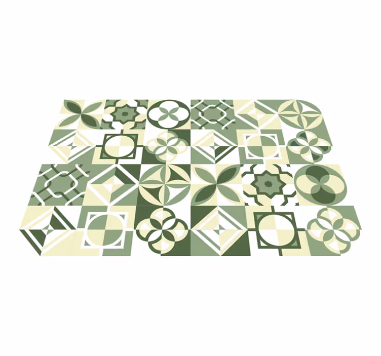 Tegelinspiratie met patronen vinyl tapijt tegels - TenStickers