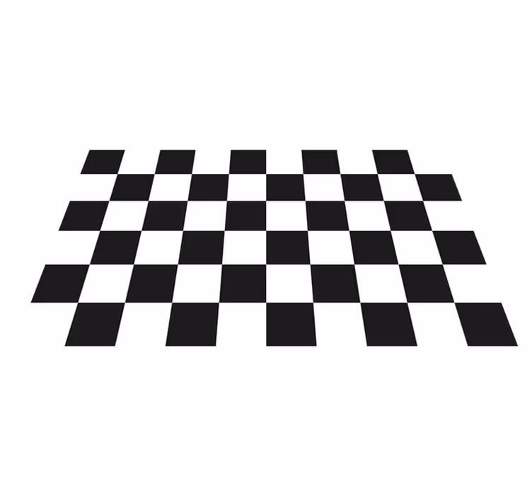 Dambord zwart en wit vinyl vloerkleed keuken - TenStickers
