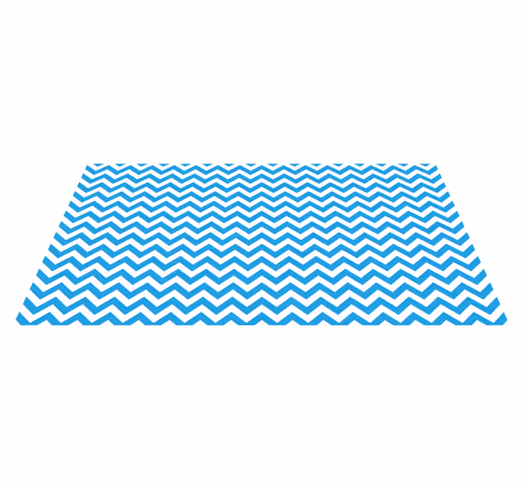 Vinyl vloerkleed blauw en wit zigzag  - TenStickers