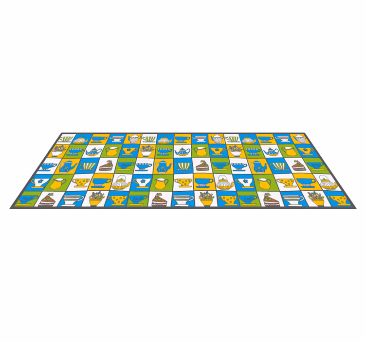Culinaire patronen vinyl vloerkleed keuken - TenStickers