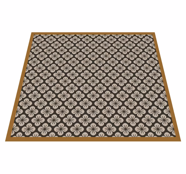 Geometrische bloemmotief vinyl tapijt geometrisch - TenStickers