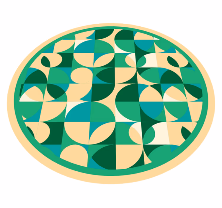 Cirkelvormige geometrieën vinyl tapijt geometrisch - TenStickers