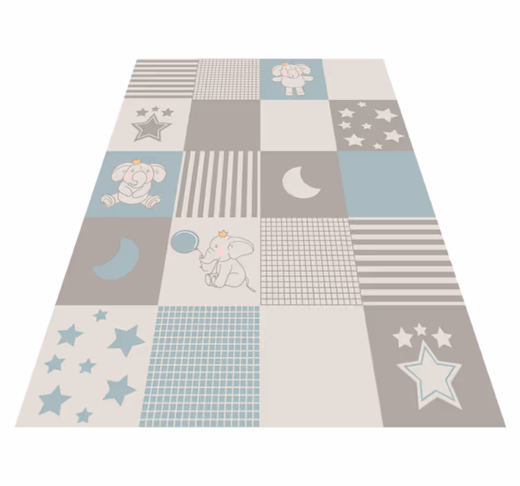 Patchwork kinderkamer vinyl tapijt baby - TenStickers