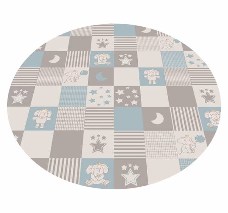 Speelse kinderkamerrondes vinyl tapijt voor meer kinderen - TenStickers