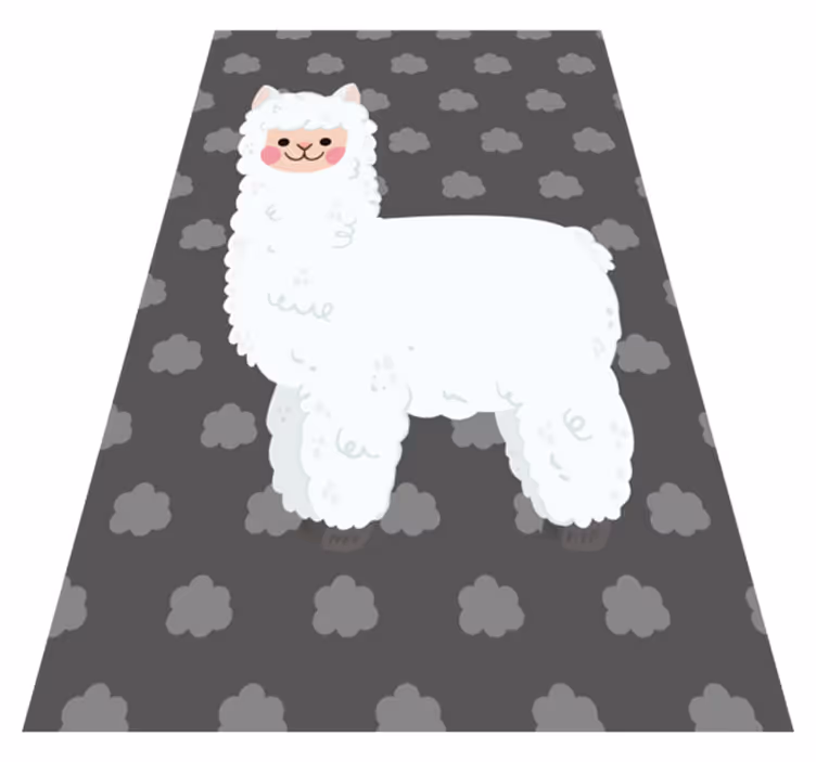 Speelse alpaca vorm vinyl tapijt voor meer kinderen - TenStickers
