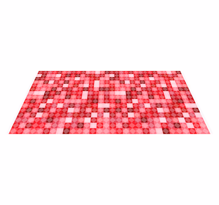 Rood geometrische structuur vinyl tapijt geometrisch - TenStickers