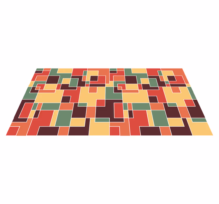 Kleurrijke abstracte vinyl tapijt geometrisch - TenStickers