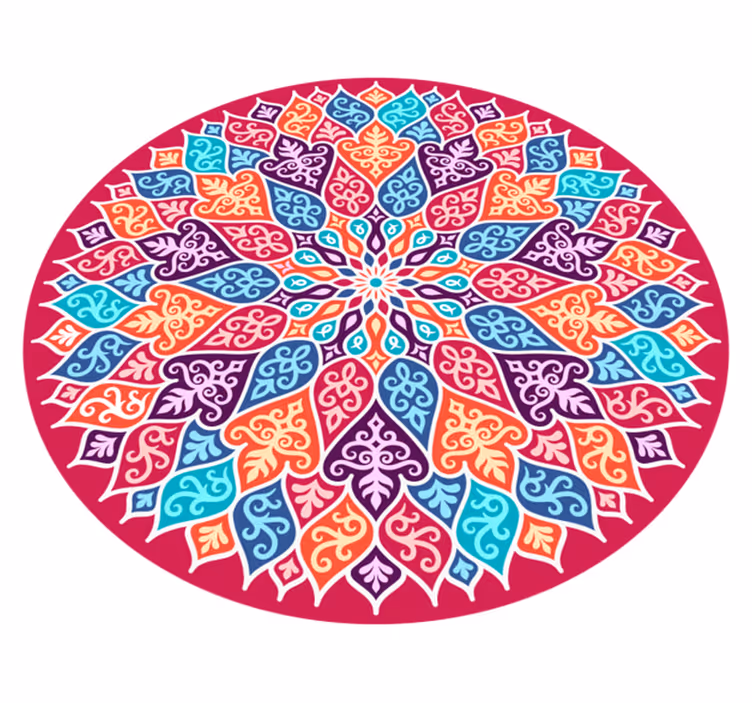 Kleurrijk mandalamotief vinyl tapijt mandala - TenStickers