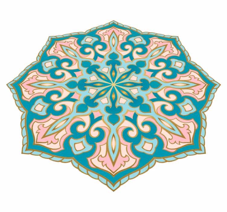 Op mandala geïnspireerd medaillon vinyl tapijt mozaïek - TenStickers