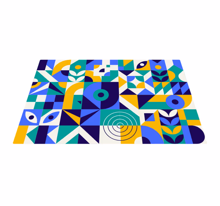 Vinyl tapijt geometrisch levendige geometrische patronen - TenStickers