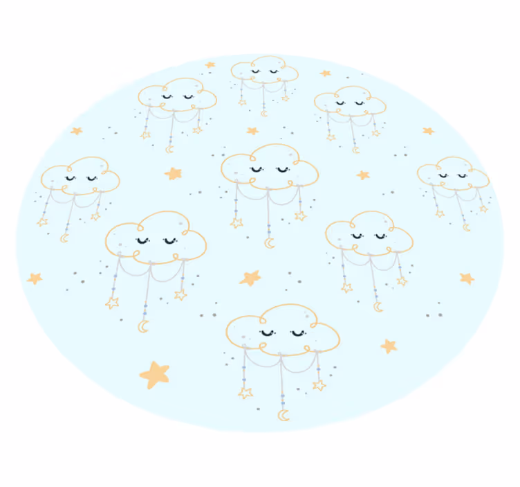 Dromerig wolkenlandschap vinyl tapijt baby - TenStickers