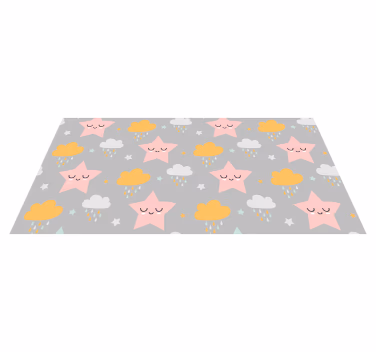 Dromerig luchtpatroon vinyl tapijt baby - TenStickers