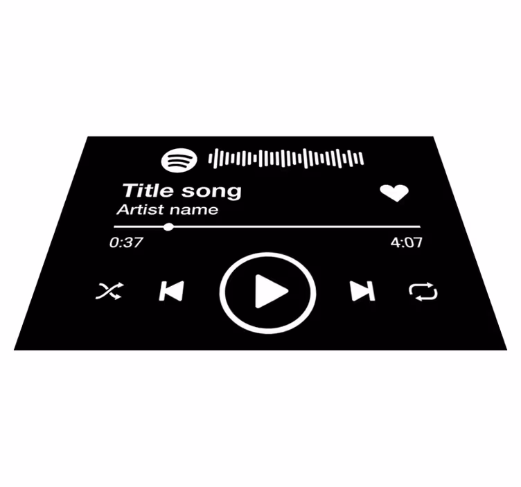 Gepersonaliseerde muziekinterface vinyl tapijt met naam - TenStickers