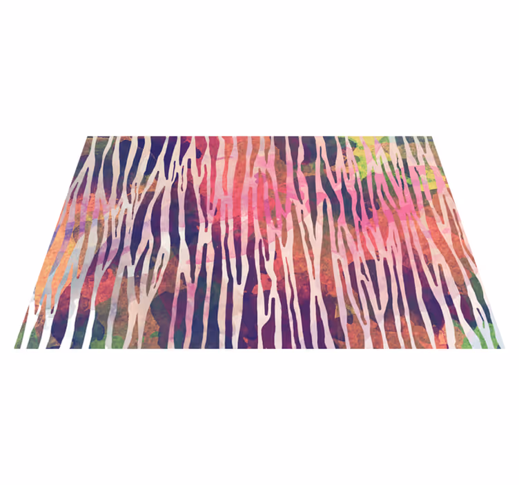 Abstract gestreept spectrum vinyl tapijt met strepen - TenStickers