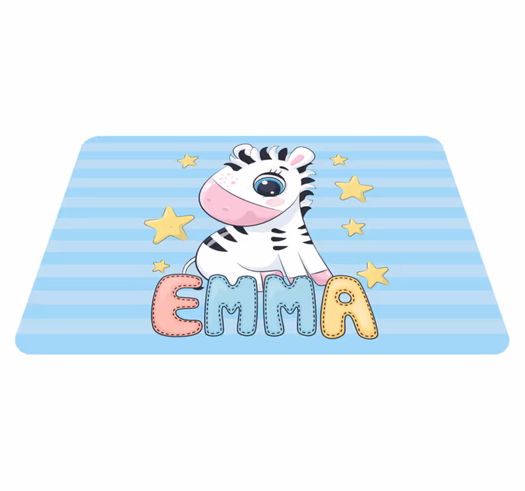 Zebra gestreept plezier vinyl tapijt kind - TenStickers