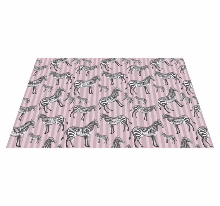 Gestreepte zebra's vinyl tapijt dierenprint - TenStickers