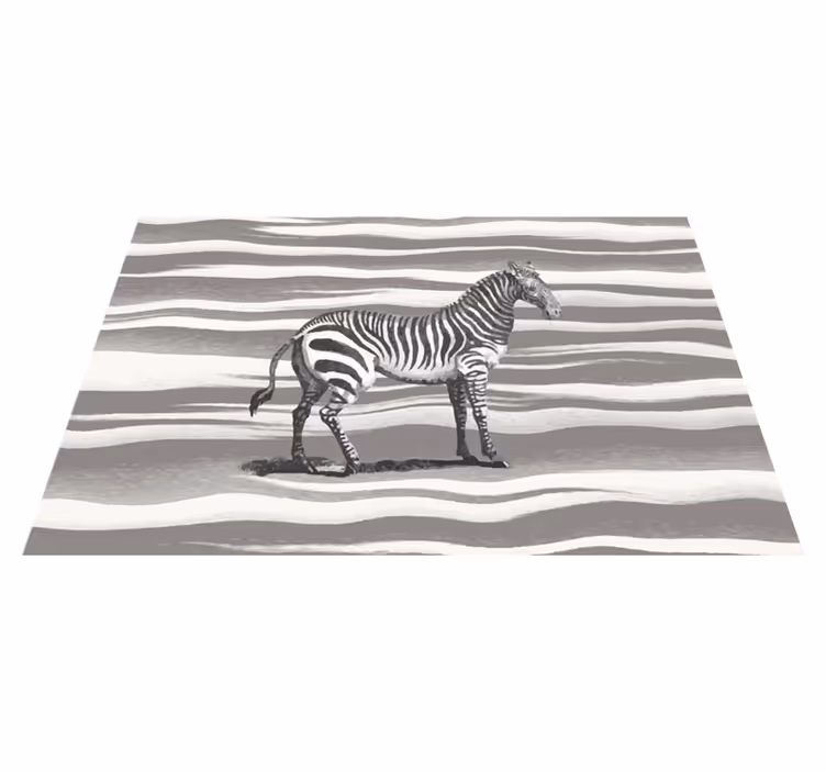 Zebragestreept vinyl tapijt dierenprint - TenStickers