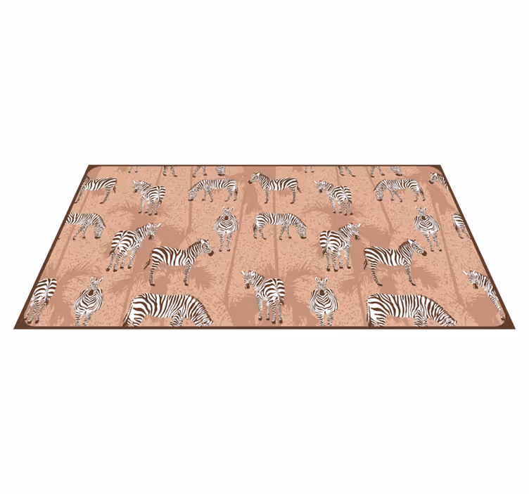 Zebra kudde patroon vinyl tapijt dierenprint - TenStickers