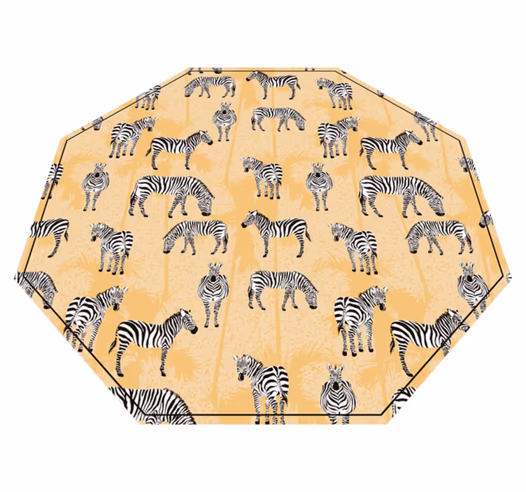 Zebra safari patroon vinyl tapijt dierenprint - TenStickers