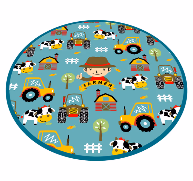 Boeren leuk patroon vinyl tapijt voor meer kinderen - TenStickers
