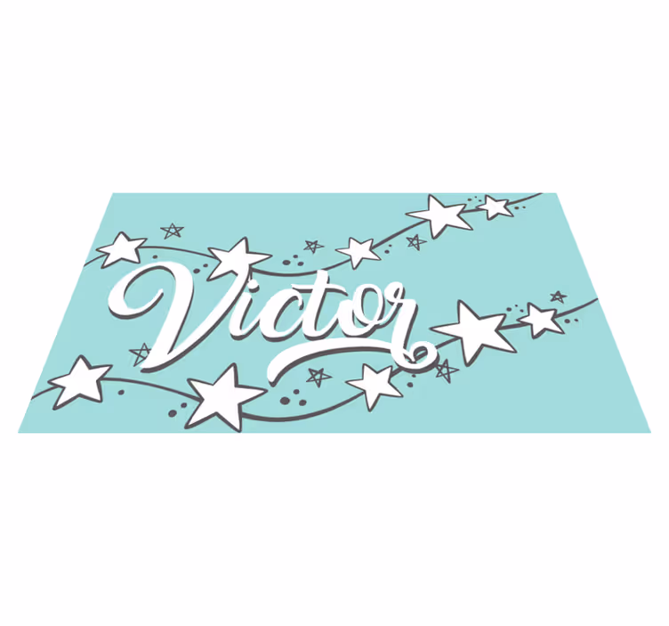 Aanpasbare sterrenstof vinyl tapijt met naam - TenStickers