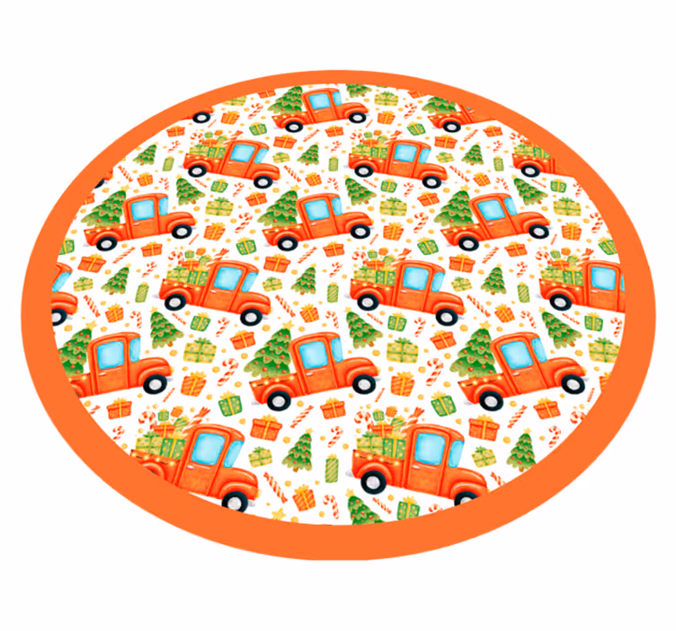 Speelse transportcirkel vinyl tapijt voor meer kinderen - TenStickers