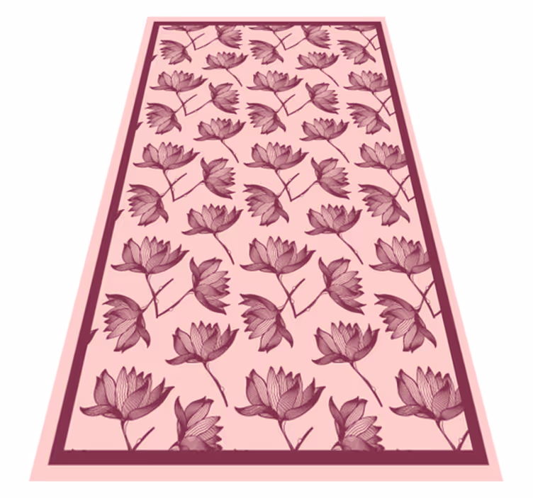Bloemmotief decor vinyl tapijt bloemen en planten - TenStickers