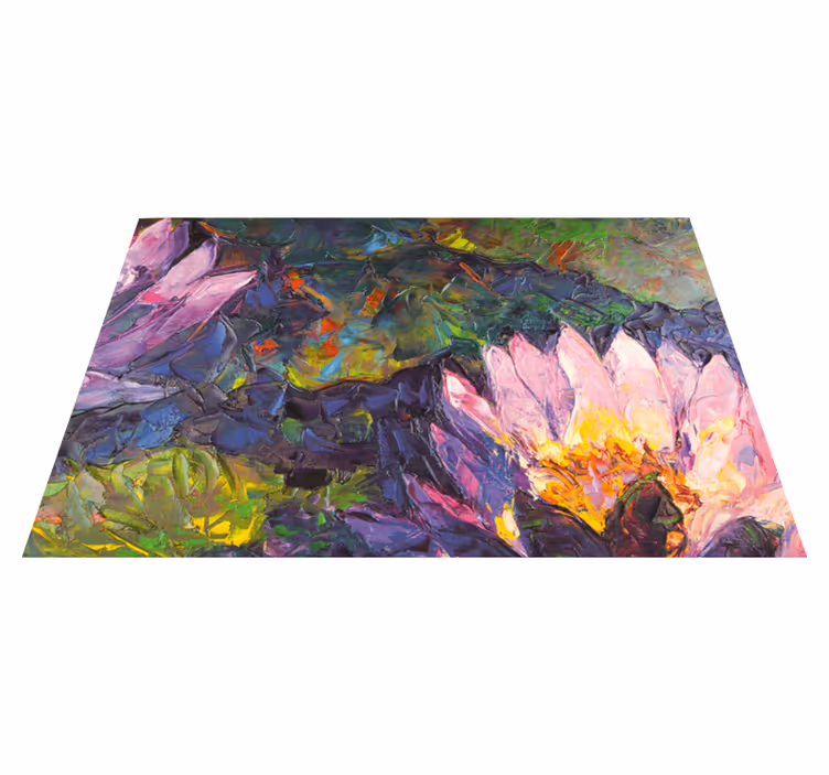 Impressionistische flora vinyl tapijt bloemen en planten - TenStickers