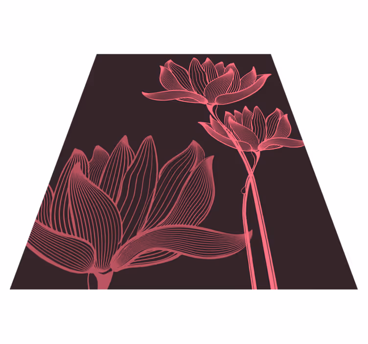 Bloemencontrast vinyl tapijt bloemen en planten - TenStickers