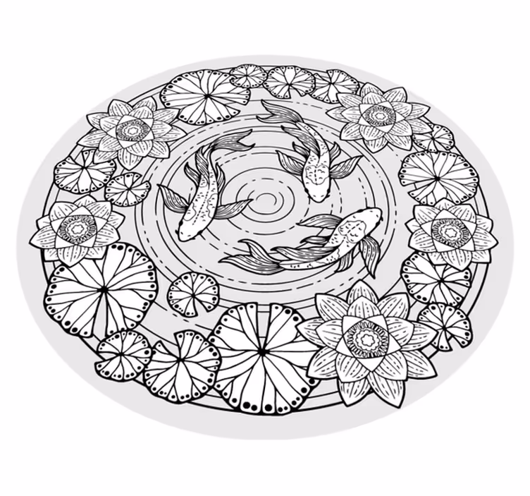 Koi vis sereniteit dieren vinyl tapijt - TenStickers