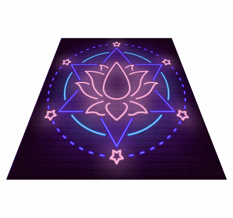 Vinyl tapijt mandala neon mandala patroon - TenStickers