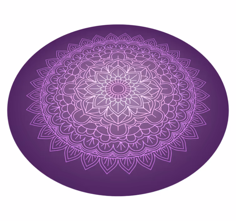 Mandala vinyl tapijt Paarse mandala - TenStickers