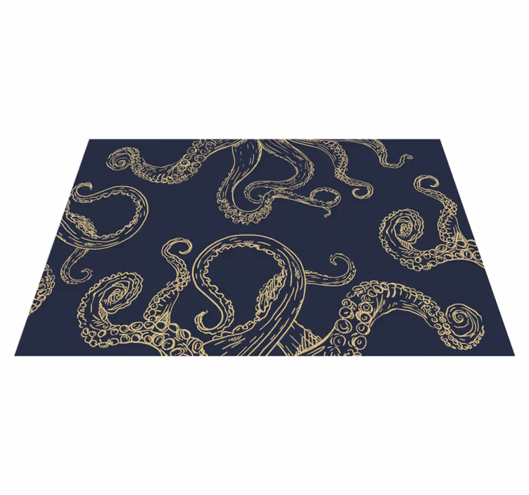 Octopus elegantie dieren vinyl tapijt - TenStickers