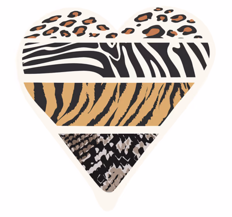 Safari hart vinyl tapijt dierenprint - TenStickers