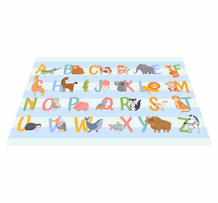 Alfabet dierenparade vinyl tapijt voor meer kinderen - TenStickers