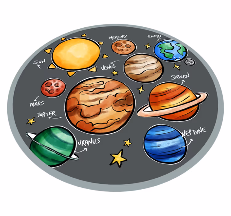 Zonnestelsel speelzone vinyl tapijt spel - TenStickers