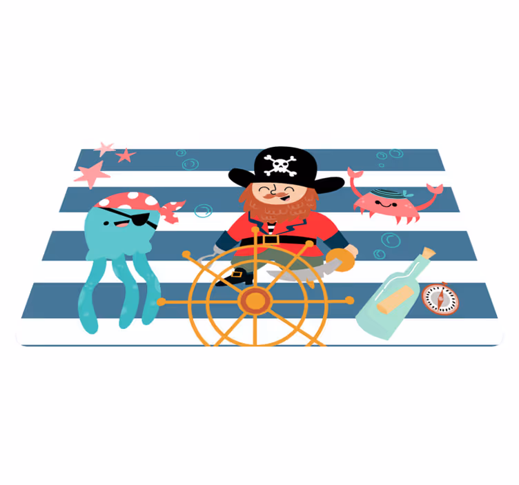 Piraten avontuur vinyl tapijt kind - TenStickers